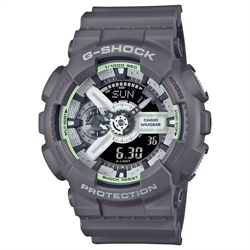 Casio G-SHOCK 110 系列炫酷超強夜光錶盤灰色指針數碼手錶 GA-110HD-8A