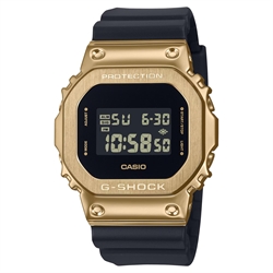 Casio G-SHOCK 5600 系列酷炫時尚黑金雙色男士數碼手錶 GM-5600UG-9