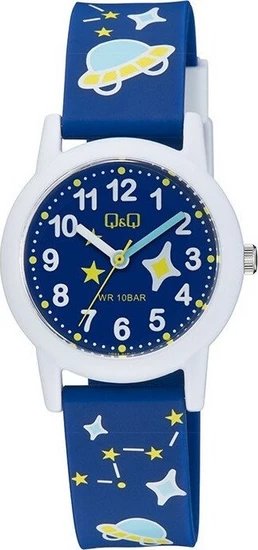 Q&Q Watch 32mm Blue Star Pattern Dial Quartz Children's Watch V23A017VY