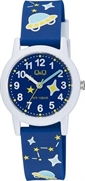 Q&Q Watch 32mm Blue Star Pattern Dial Quartz Children's Watch V23A017VY