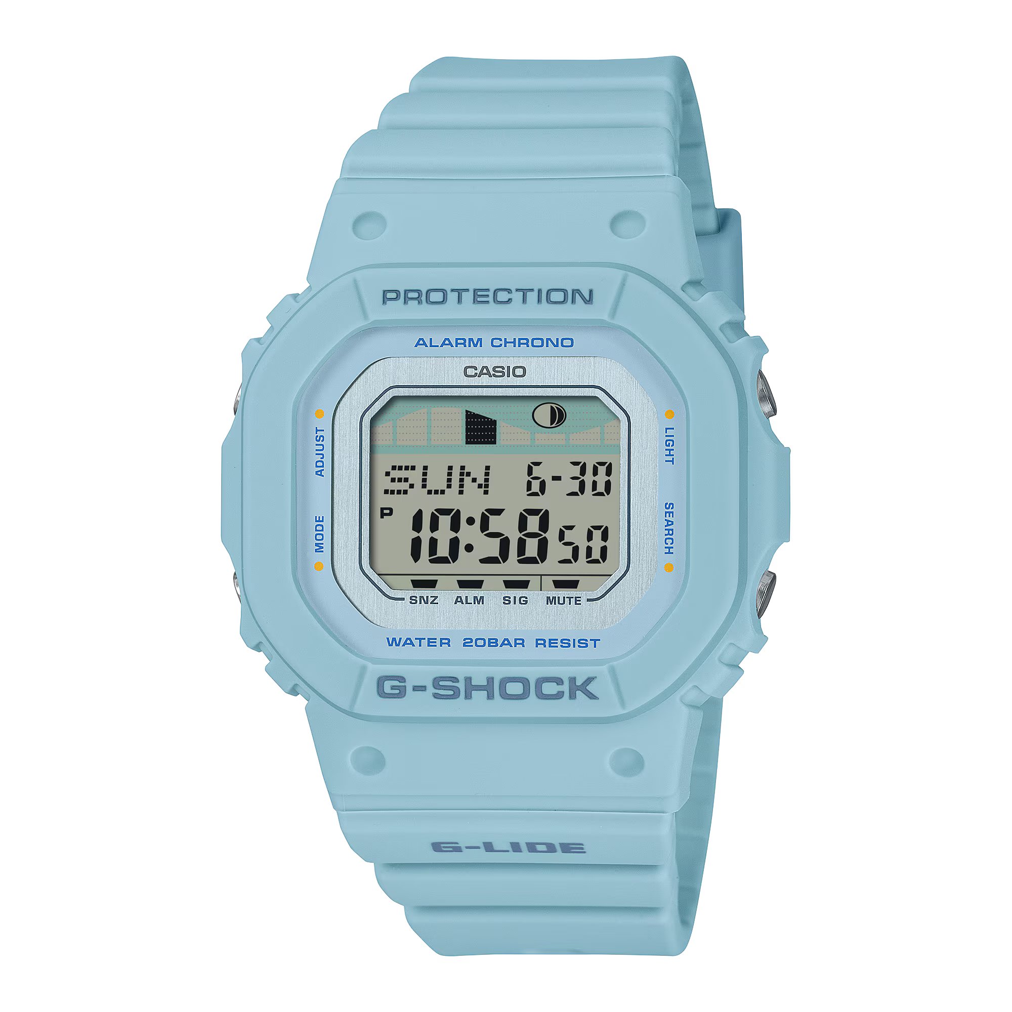 Casio G-SHOCK G-LIDE 藍色滑浪愛好者潮汐月相功能女士運動手錶 GLX-S5600-2