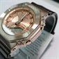 Casio G-SHOCK 奢华桃红金色表圈棕色珠光表带指针数码女士手表 GM-S2100CB-5A