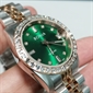Bonia Noble Green Dial Stone Bezel Three-Hand Women's Quartz Watch BNB10553-3697S#