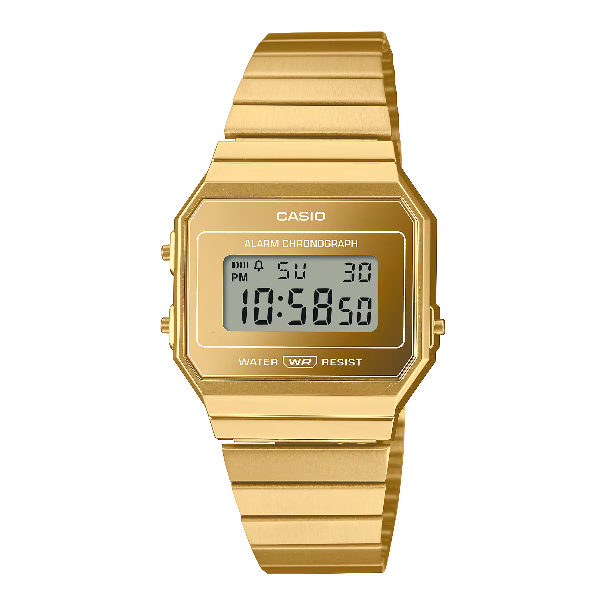 Casio GENERAL LINE 復古優雅金色不鏽鋼數位手錶 A700WEVG-9A
