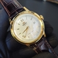 Orient Classic Collection Bambino V2 White Dial Gold Bezel Leather Strap Men's Mechanical Watch FAC00007W0