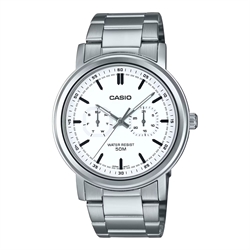Casio GENERAL LINE White Dial Stainless Steel Men's Analog Quartz Watch MTP-E335D-7E