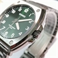 Casio GENERAL LINE 绿色表盘黑色不锈钢酒桶型男士指针石英手表 MTP-E730B-3A