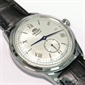 Orient Bambino 經典復古銀色錶盤真皮錶帶男士機械手錶 RA-AP0104S30B