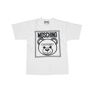 Moschino Couture 刺繡泰迪熊Logo 短袖T恤 白色