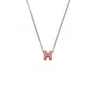 Hermes Mini Pop H Necklace 项链 粉红配玫瑰金色