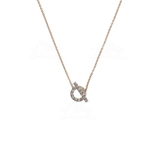 Hermes Finesse Pendant 18K 750, 1000 in Rose Gold set with 17 Diamonds (0.46 ct)
