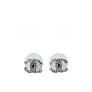 Chanel Silver CC Logo Earrings AB5340