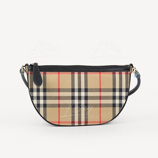 Burberry Olympia Classic Beige Check Logo Pouch Shoulder Bag