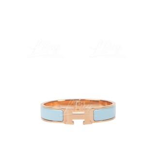 Hermes Clic H Bracelet Bleu Polaire, Rose Gold PM size