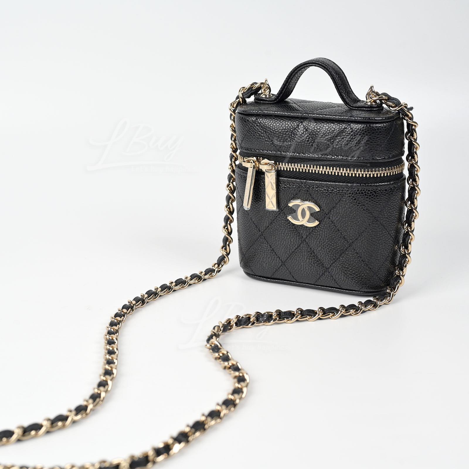 CHANEL-Chanel Classic Zipper 27cm Pouch Black with Gold Tone Metal A82545