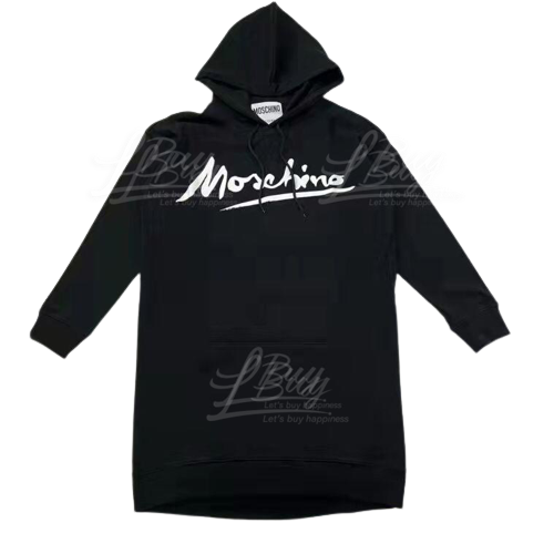 Moschino Couture Logo 連帽衛衣連衣裙 黑色