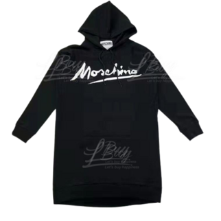 Moschino Couture Logo 连帽卫衣连衣裙 黑色