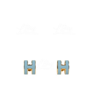 Hermes Pop H Earrings 耳環 藍配金色