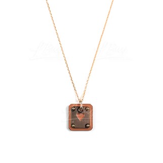 Hermes As de Coeur Necklace Gold with Rose Gold Hardware