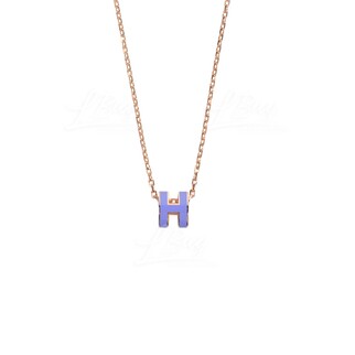 Hermes Mini Pop H Necklace 项链 Lilas 丁香紫配玫瑰金色