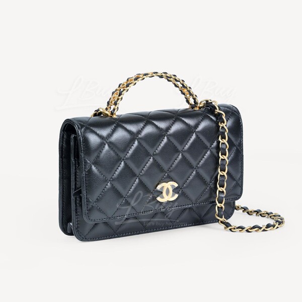 Chanel Wallet on Chain with Top Handle, Black Caviar with Gold Hardware,  New in Box WA001