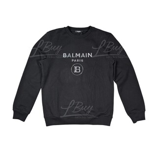 Balmain Silver Logo Sweatshirt Black