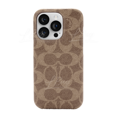 COACH-Coach Slim Wrap Case for iPhone 14 Pro - Signature C Tan