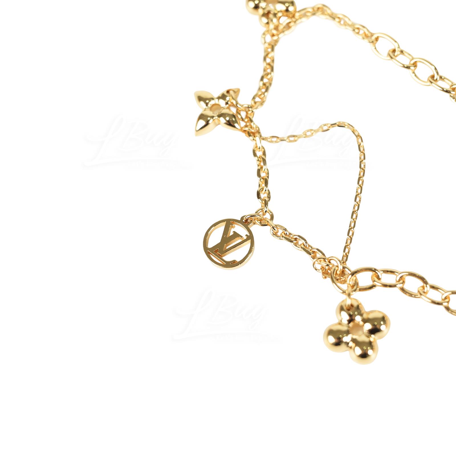 LOUIS VUITTON Brass Flower Full Bracelet Gold 1272168