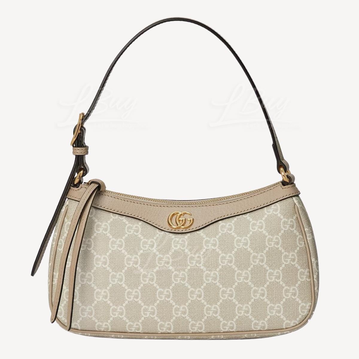 Gucci Ophidia Supreme GG Logo Small Handbag Beige and White 735145