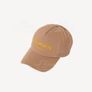 Balmain 併色Logo帽 Street Style Caps Beige
