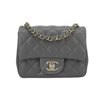 Chanel Classic Flap Bag Dark Grey 17cm A35200