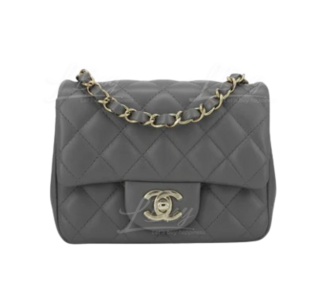 Chanel 經典17cm灰黑色垂蓋手袋
