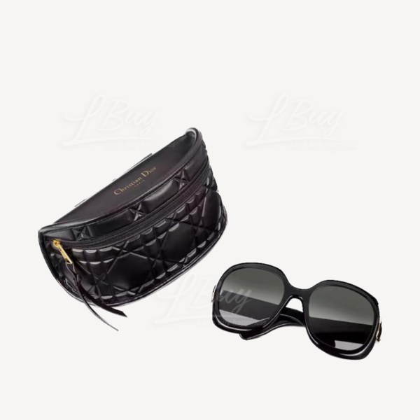 DIOR-DIOR Lady 95 22 R2F Black Square Sunglasses With Small Pouch