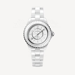 Chanel J12 White Ceramic Caliber 12.2 Edition 1 Automatic 33mm Baguette Sapphire Bezel H6785 Watch