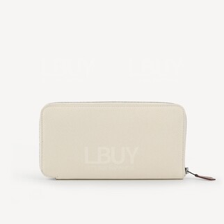 Hermes Silk'In 經典奶油白長型拉鍊錢包