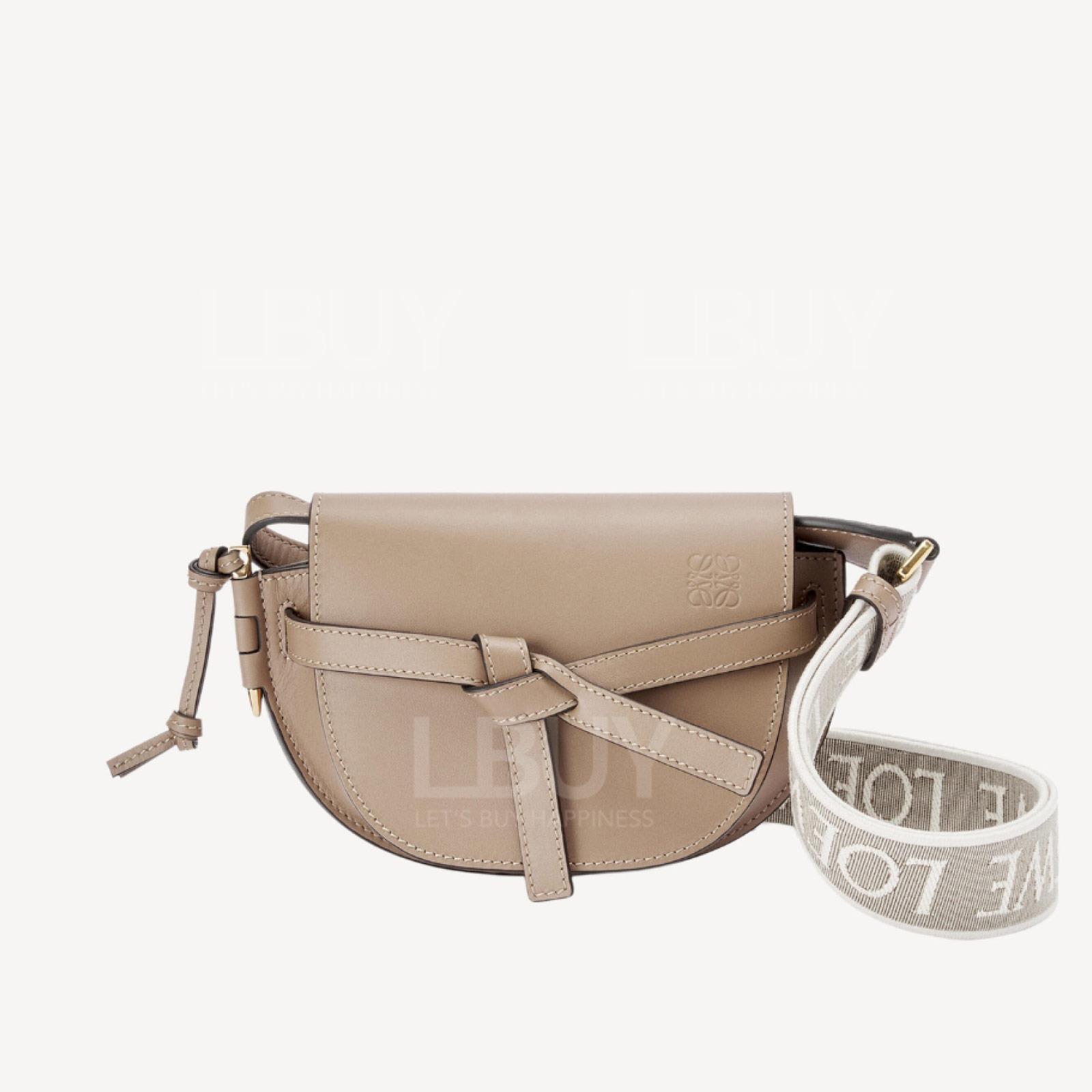 LOEWE Mini Gate Dual bag in soft calfskin and jacquard sand