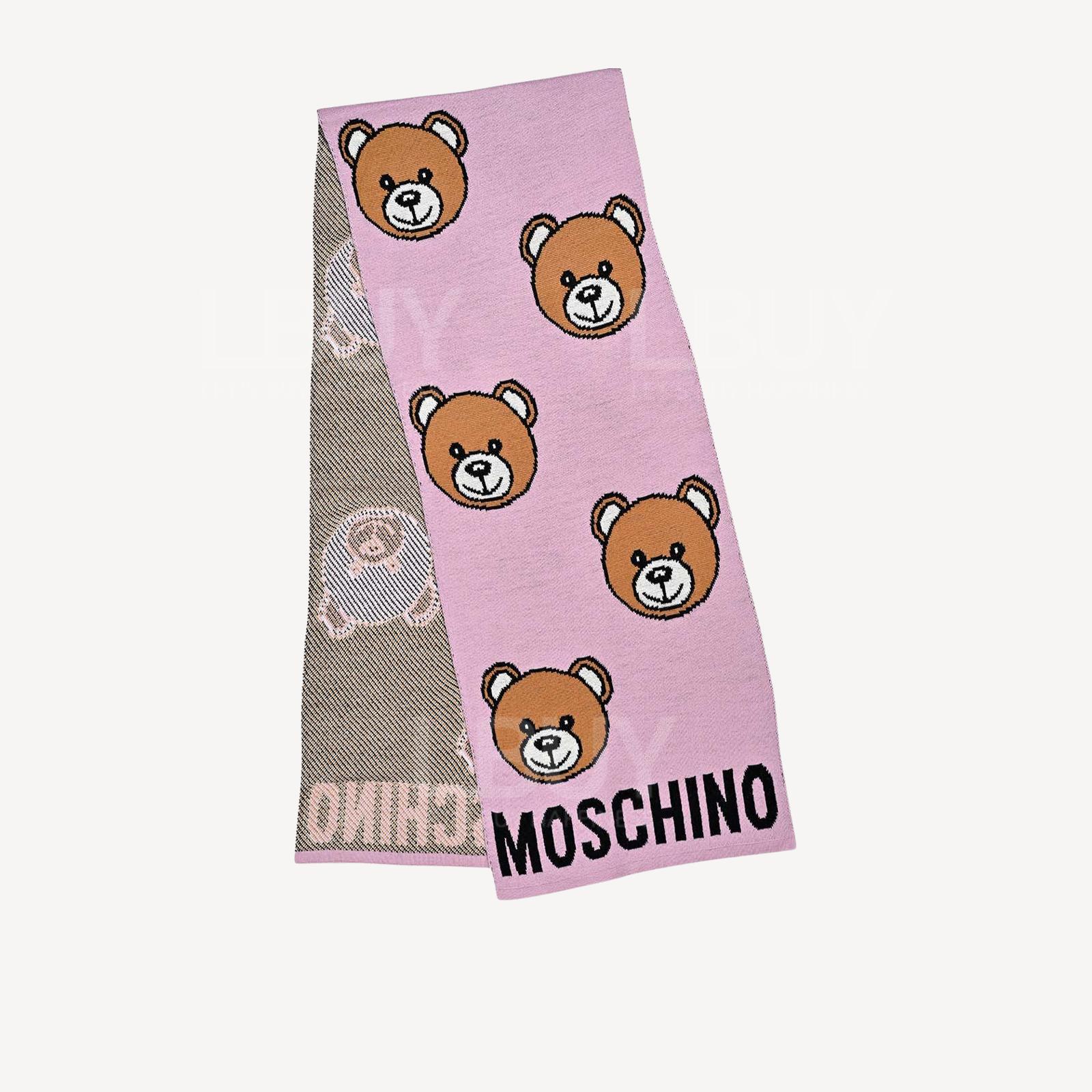 Moschino 泰迪熊粉紅色圍巾/頸巾