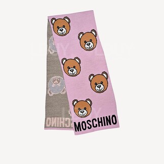Moschino 泰迪熊粉紅色圍巾/頸巾
