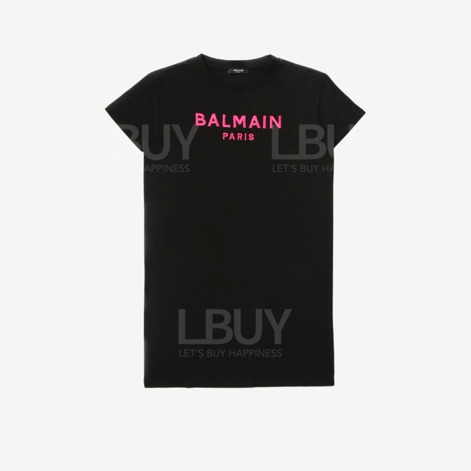 Balmain 桃红色字长身Tee 16Y