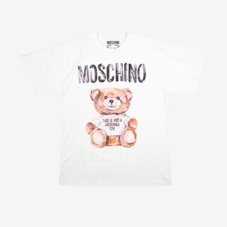 Moschino Couture 油畫泰迪熊Logo 短袖T恤 白色