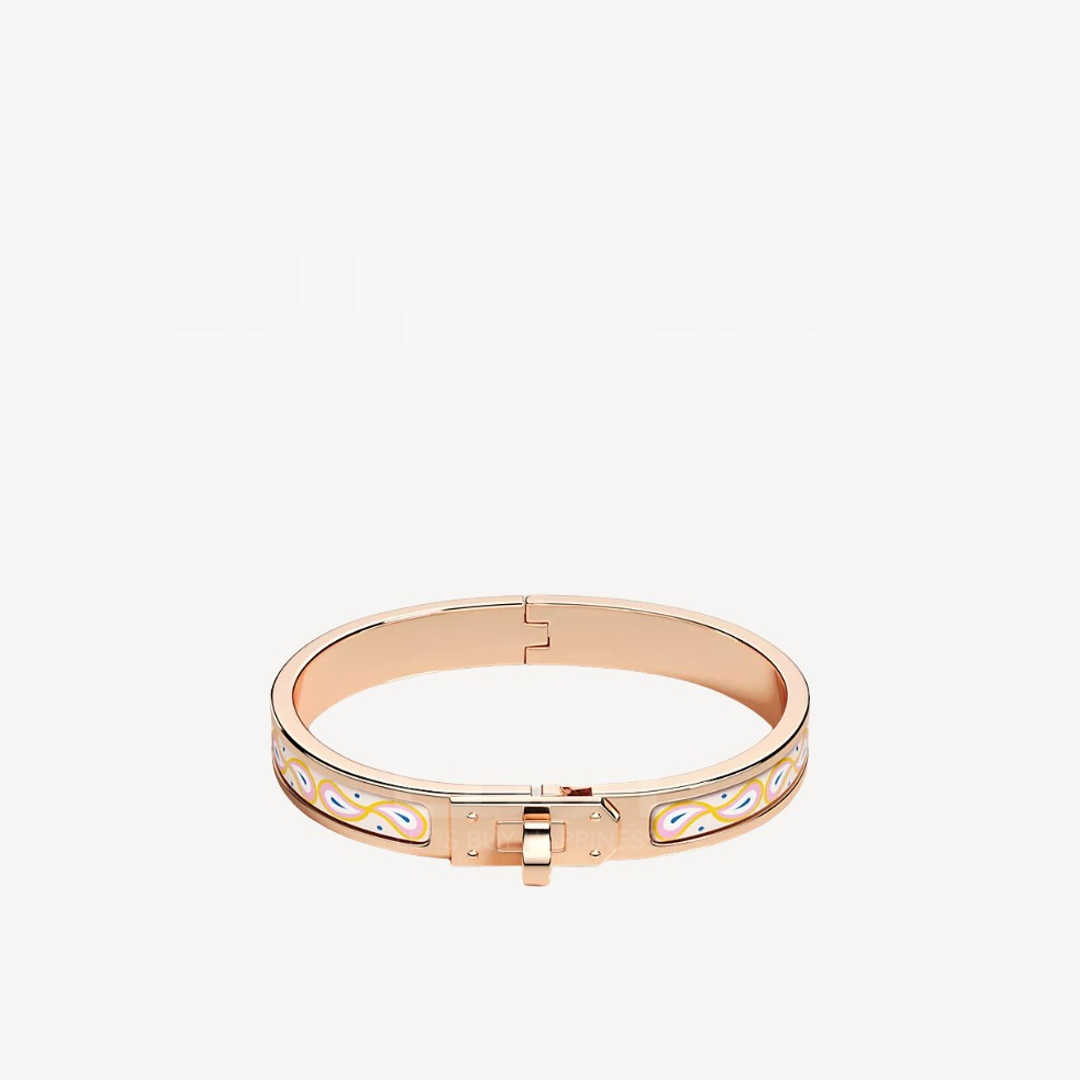 Hermes Mini Clic Kelly Bracelet 手镯 手鈪 腰果花 花纹配玫瑰金扣 pm
