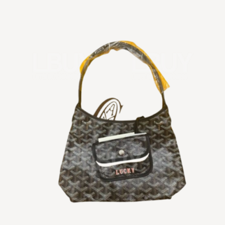 Goyard Boheme Hobo Mini 限量版单肩袋 黑色 并橙色绘字Lucky
