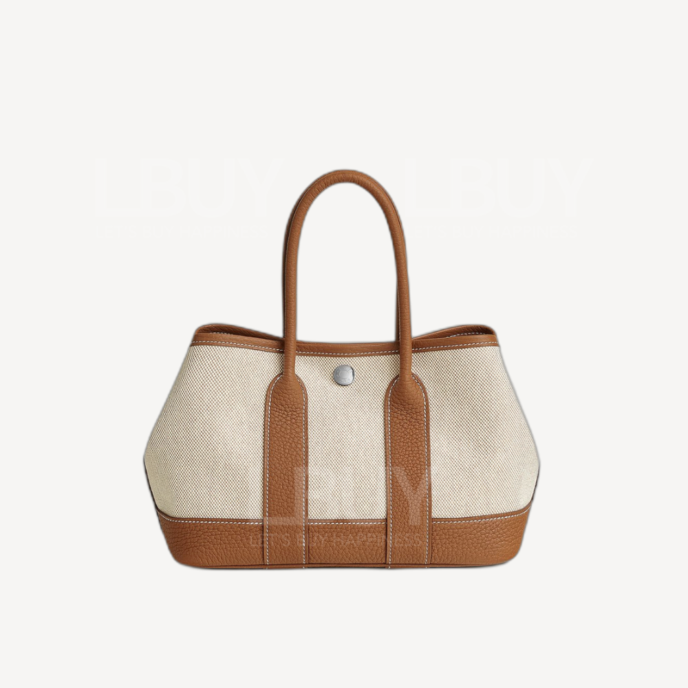 Hermes Neo Garden 23 Bag 米色併金色 帆布併皮革