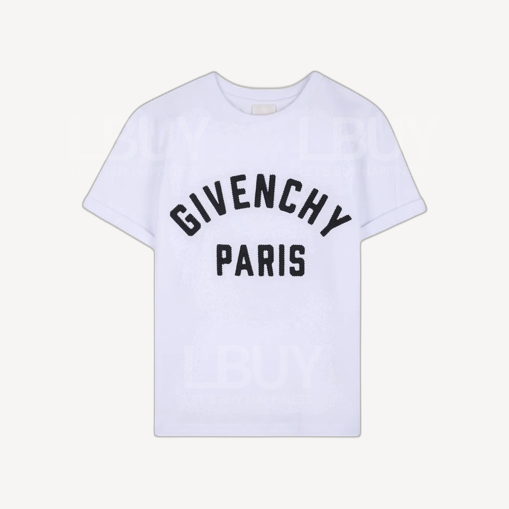 Givenchy 白色刺绣logo短袖T恤 H31109