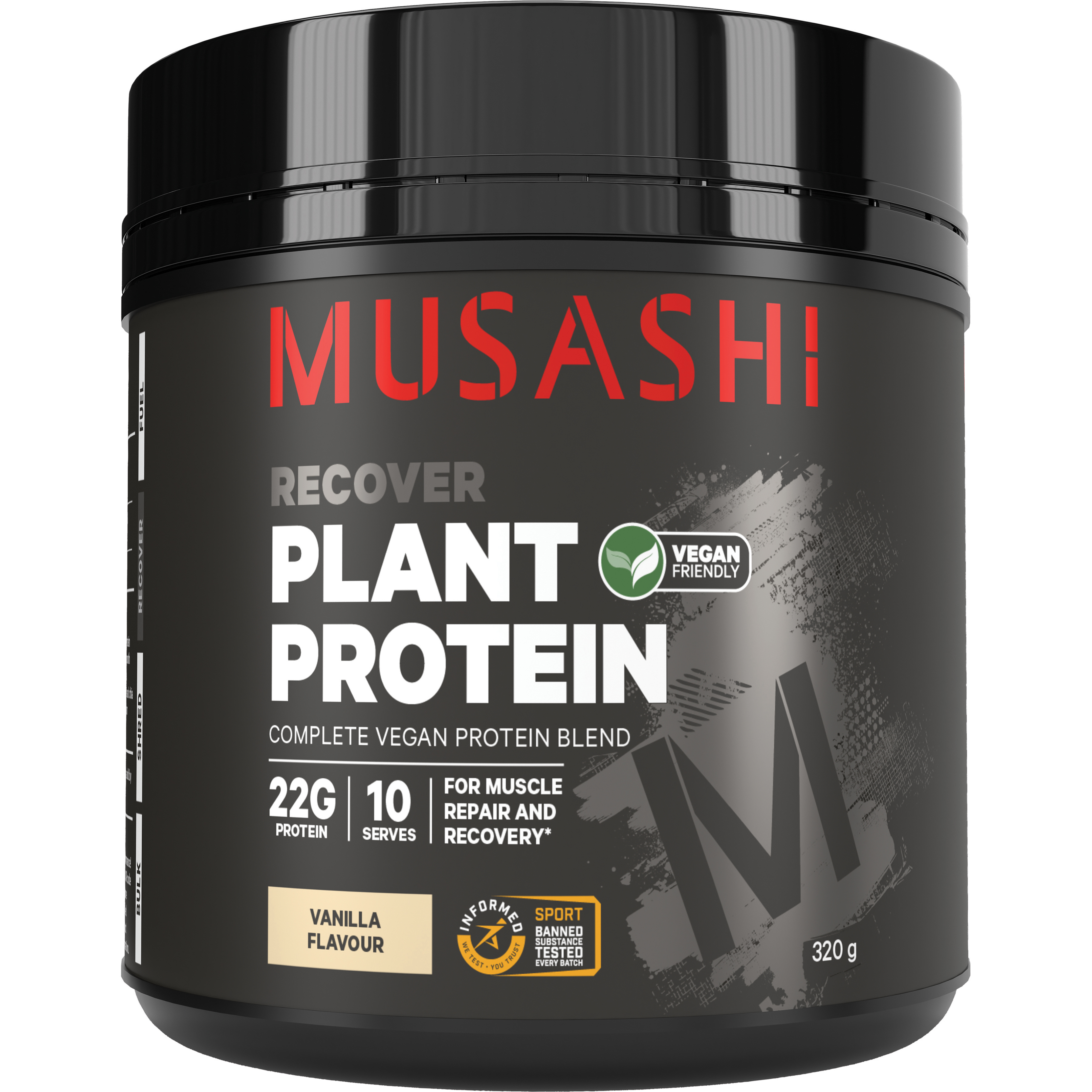 Musashi Plant Protein - Vanilla 320g （Recover）