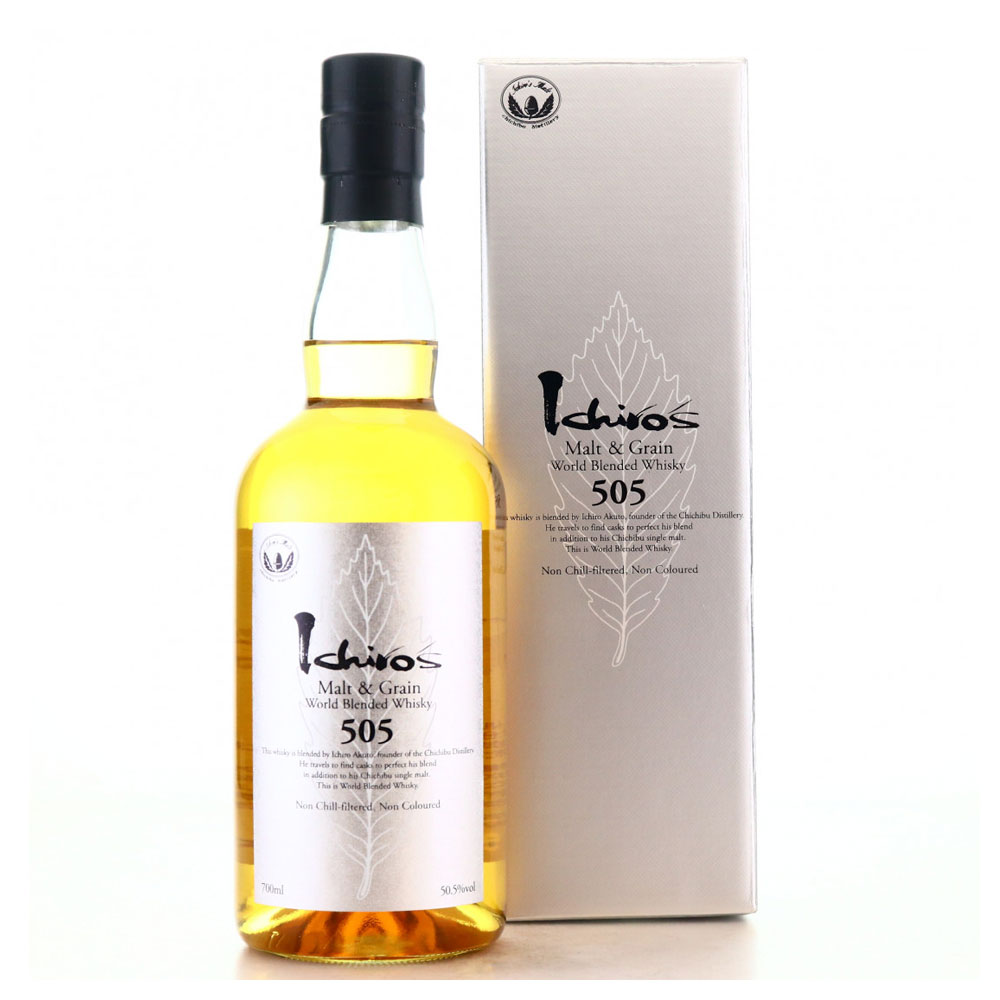 Ichiro's Malt & Grain 505 World Blended Whisky Silver Leaf Label
