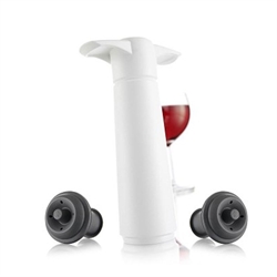 Vacuvin Wine Saver + 2 Stoppers (White)