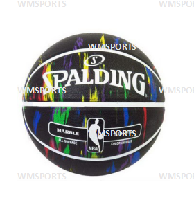 Spalding NBA Marble Series Rainbow Black, 7号篮球15-71-101