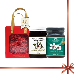 $388 Gift Set - New Zealand WAITEMATA Manuka Honey (Blend) (500g) + New Zealand NELSON HONEY MG100+ Manuka Honey (500g)