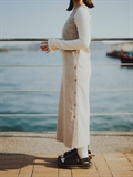 Side Button Slit Sleeveless Dress 